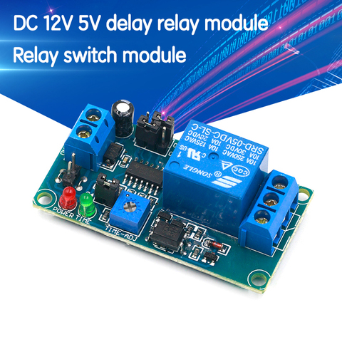 DC 12V Módulo de relé de tiempo abierto Normal relé de retardo de tiempo relé temporizador interruptor de Control ajustable potenciómetro indicador LED ► Foto 1/6