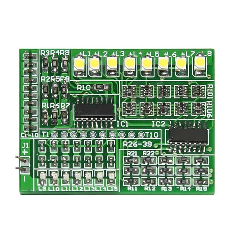 Kit de placa de LED PCB SMT SMD, 15 LED, 1801 componentes, controlador de destello, soldadura electrónica, placa de entrenamiento práctica ► Foto 1/6