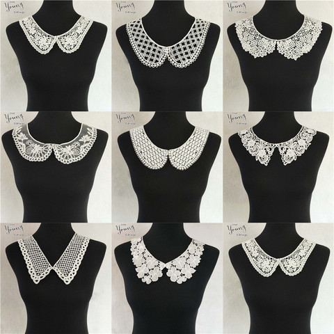 Exquisito Collar de encaje artesanal blanco, hermoso Lazo, aplique embellecedor, escote de encaje, accesorios ropa cosido, suministros artesanales, 1 Uds. ► Foto 1/6