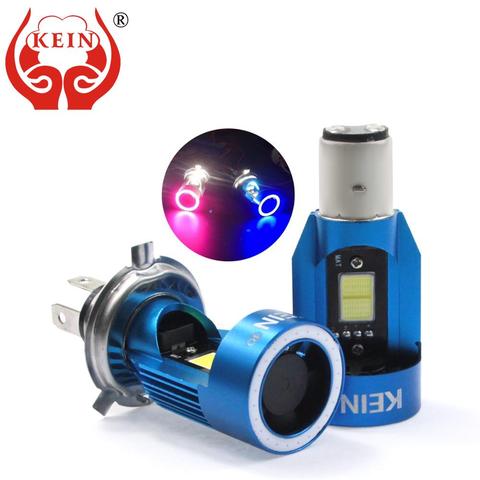 KEIN nuevo H4 Led Angel eyes COB bombillas para faros de motocicleta H6 ba20d HS1 LED cabeza de motocicleta accesorios de Scooter luz antiniebla 25W ► Foto 1/6