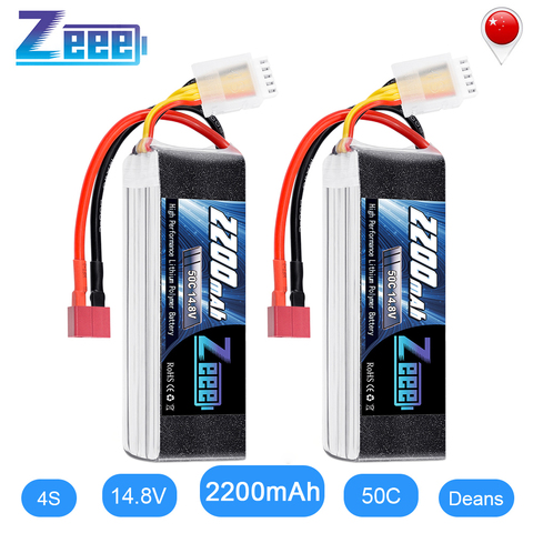 2 unidades Zeee 4S LiPo batería 14,8 V 2200mAh 50C con decanos conector para RC auto helicóptero Drone barco avión ► Foto 1/6