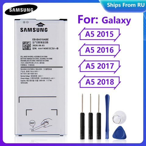 100% batería Original EB-BA510ABE para Samsung Galaxy A5 edición 2016 A510F A5100 auténtico de la batería de 2900 Mah ► Foto 1/6