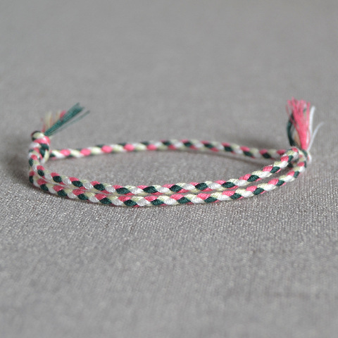 Meetvii-pulsera de cadena tejida hecha a mano para hombre y mujer, con borlas, nudos, cuerda de hilo de colores, pulsera tibetana, joyería étnica ► Foto 1/5