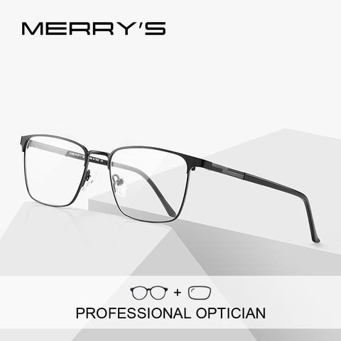 MERRYS-gafas graduadas cuadradas para miopía, lentes de estilo ejecutivo, graduadas, S2039PG ► Foto 1/6