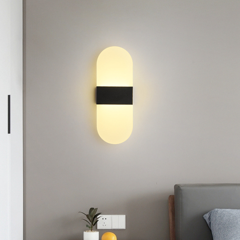 Lámpara led de pared acrílica para dormitorio, dormitorio, habitación de niños, estudio, accesorio de pared de habitación, luz de cama de estilo moderno ► Foto 1/6