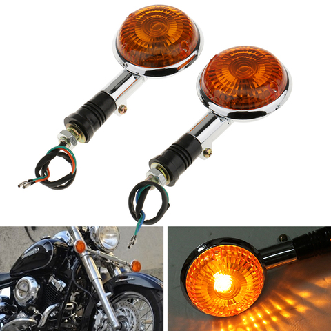 Luz de señal de giro para motocicleta, luz intermitente ámbar indicadora, lámpara lateral para Yamaha V-MAX1200/v-star/Virago XVS400/650/1100, Etc. ► Foto 1/6