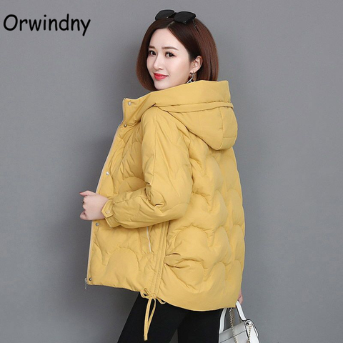 Orwindny-Chaqueta de Invierno para mujer, Parkas cortas y cálidas para mujer, abrigo grueso, chaqueta acolchada de algodón con capucha de talla grande 3XL ► Foto 1/6