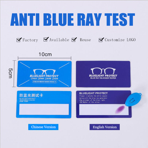 Gafas de luz de prueba con luz azul para hombre y mujer, accesorio de protección UV400, tarjeta generadora de detección de luz azul, versión en inglés ► Foto 1/6