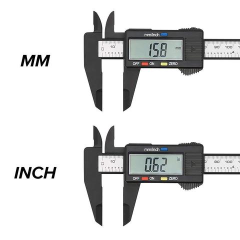 Calibrador Digital 6 pulgadas calibrador Vernier electrónico 100mm calibrador micrómetro herramienta de medir Digital, regla 150mm 0,1mm ► Foto 1/6