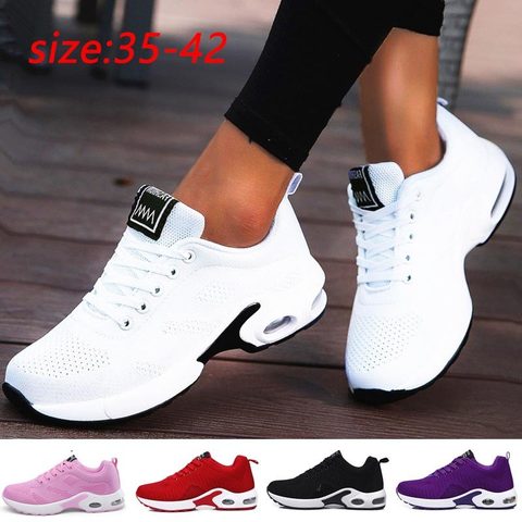 Zapatillas deportivas Air Cushion para mujer, zapatos de verano de talla grande, color blanco, para correr, GME-0067 ► Foto 1/6