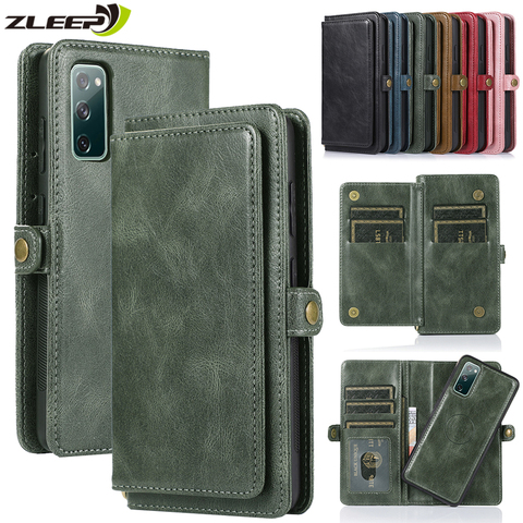 Funda de cuero con tapa de lujo para móvil, funda tipo billetera para Samsung Galaxy S20, FE, S10E, S9, S8, Note 20, 10, 9, 8, Ultra Plus Lite, A81, A91 ► Foto 1/6