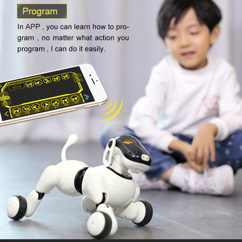 Perro Robot interactivos con Control por voz y aplicación IA para niños, juguete infantil interactivo de Perro, con Control de movimiento y música táctil ► Foto 1/6