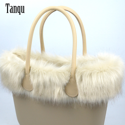 Tanqu-Bolso de piel de zorro sintética para mujer, moldura de felpa, color Beige, térmico, para decoración clásica ► Foto 1/6