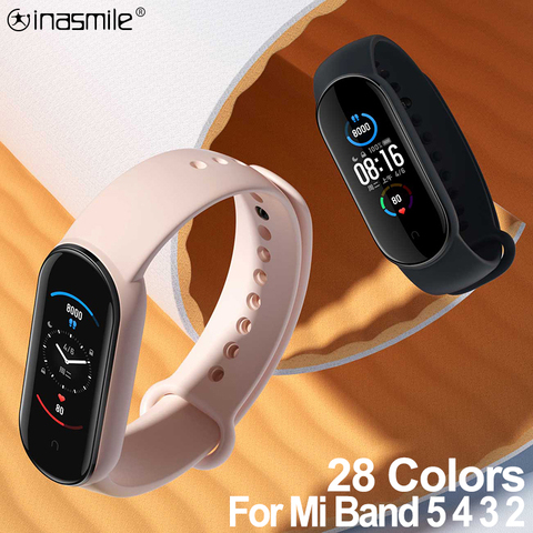 Correa de silicona para Xiaomi mi band 5 y 5, repuesto de pulsera inteligente deportiva para Xiaomi Mi Band 3 y 5, correa protectora de pantalla ► Foto 1/6