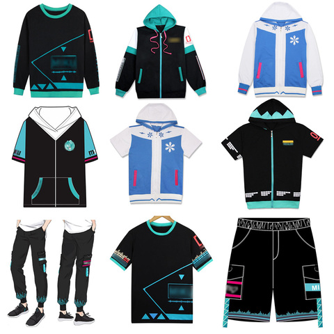 Japón Anime Len Rin Miku con diseño de nieve abrigo Cosplay disfraz Unisex camiseta sudaderas con capucha de dibujos animados pantalones cortos pantalones largos pantalones de sudadera para Navidad ► Foto 1/6