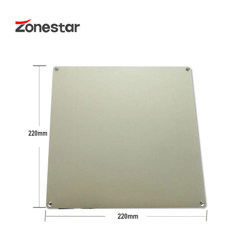 ZONESTAR-Plataforma de impresión térmica, Base de aluminio, MK3, 12V, RepRap, 3D, 220mm x 220mm, 3mm de grosor con Cable ► Foto 1/5