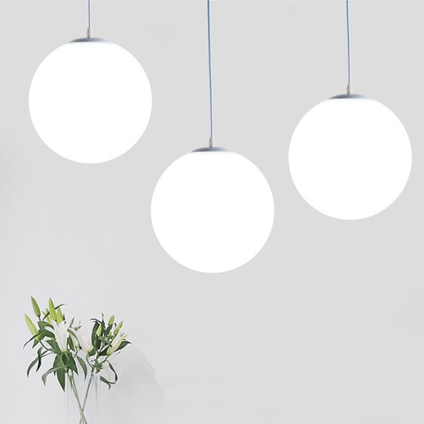 Vidrio blanco moderno bola colgante de luz moderna simple 3 cabeza 5 cabeza combinación lámpara colgante decoración industrial casa iluminación LED lámpara LED ► Foto 1/6