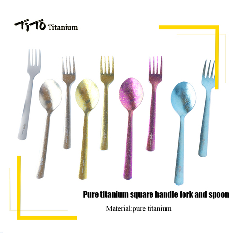 TiTo Titanium Spork Longhandle-cuchara de viaje al aire libre, tenedor de titanio, cubiertos, tenedor de Camping, cuchara de mochilero deportivo FB ► Foto 1/6