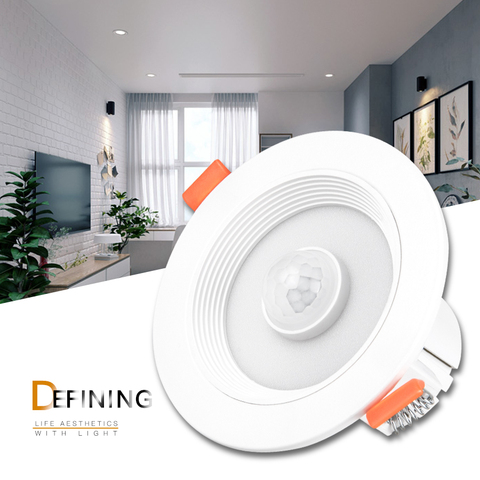 Lámpara LED nocturna con Sensor de movimiento PIR, foco redondo para cocina, dormitorio, interior, luz nocturna, 5W, 10W, 15W, 20W, 110V, 220V ► Foto 1/6