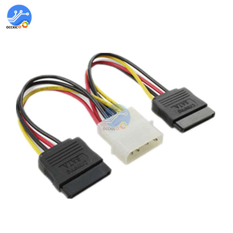 Cable adaptador hembra IDE de macho a SATA, Conector de 4 pines IDE Molex a 2, Cable de alimentación divisor Serial ATA ► Foto 1/5