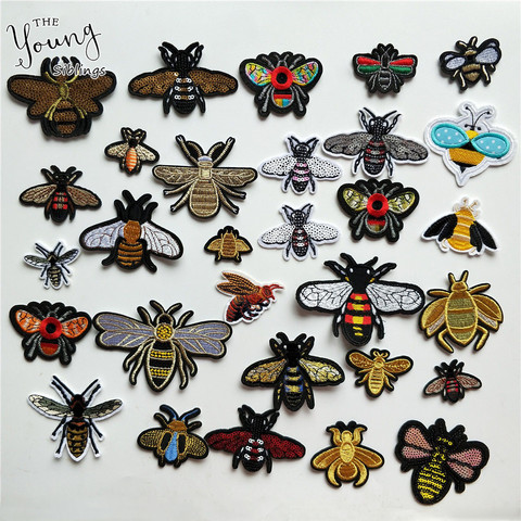 Parches de hornet de abeja bordados de alta calidad, pegatina de tela para planchar o coser, apliques de insignia de insecto para ropa, accesorios DIY ► Foto 1/6