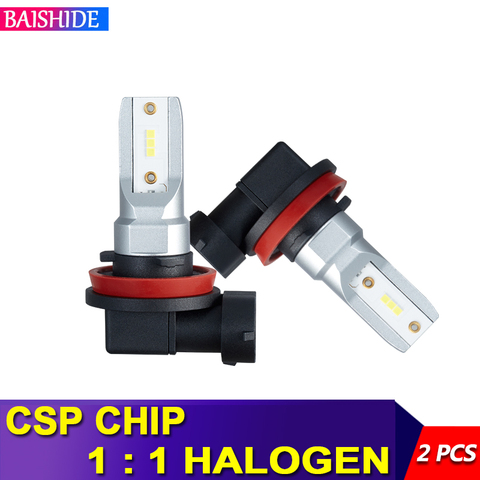 BAISHIDE H8 H11 Led HB4 9006 HB3 9005 bombilla de luces antiniebla CSP chip 1200LM 6000K LED H7 H4 lámpara luz Led automática 12V 12V ► Foto 1/6