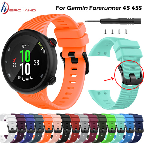 Funda de silicona blanda deportiva, correa de repuesto para reloj, correa de muñeca para Garmin Forerunner 45 45S, accesorios usables ► Foto 1/6