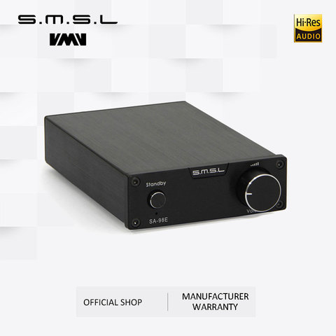 SMSL SA-98E 160W * 2 amplificador Digital de alta fidelidad de gran potencia TDA7498E clase T AMP con fuente de adaptador de corriente 36 V/5A negro plata oro ► Foto 1/6