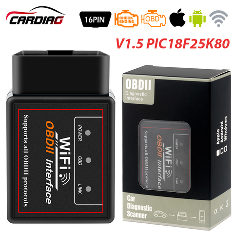 Herramienta de diagnóstico automático ELM 327, accesorio Mini ELM327 V1.5 WIFI OBD2, funciona en IOS/Android/Windows Elm-327 OBDII, adaptador de coche ► Foto 1/6