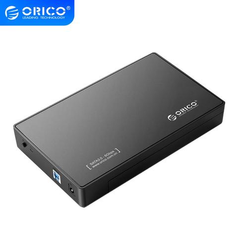 ORICO-carcasa para disco duro de 3,5 pulgadas, SATA a USB 3,0/USB 3,1 Gen 1 tipo C, carcasa para disco SSD UASP 8TB con adaptador de corriente ► Foto 1/6