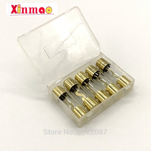 5 uds 10*38MM de oro vidrio plateado AGU fusible fusibles paquete amplificador de Audio del automóvil amplificador 10A 15A 20A 25A 30A 40A 50A 60A 70A 80A 100A ► Foto 1/6