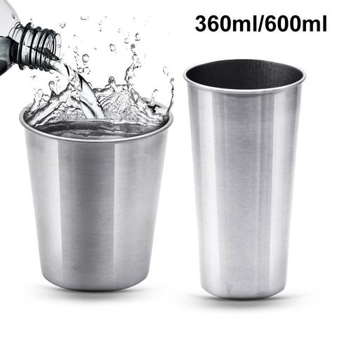 Tazas de viaje al aire libre de acero inoxidable, 360ml/600ml, anticaída, para acampar, vino, cerveza, café, agua, de Metal irrompible, novedad ► Foto 1/6