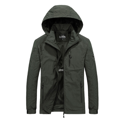 Chaqueta táctica informal para hombre, chaqueta con capucha militar, impermeable, para primavera y otoño, M ~ 6XL ► Foto 1/6