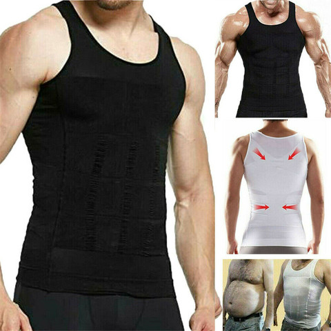 Moda Sexy moldeador de cuerpo de hombres camiseta de compresión chaleco elástico camiseta sin mangas estrecha corsé moldeador de talla grande ► Foto 1/6