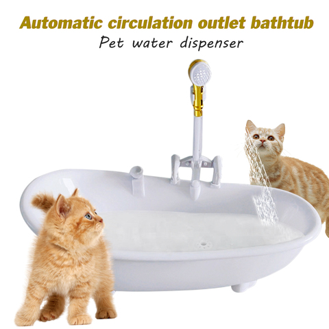 Fuente de agua electrónica para gatos y mascotas, Fuente de bebida para gatos automática en forma de bañera, productos para gatos y Mascotas ► Foto 1/6