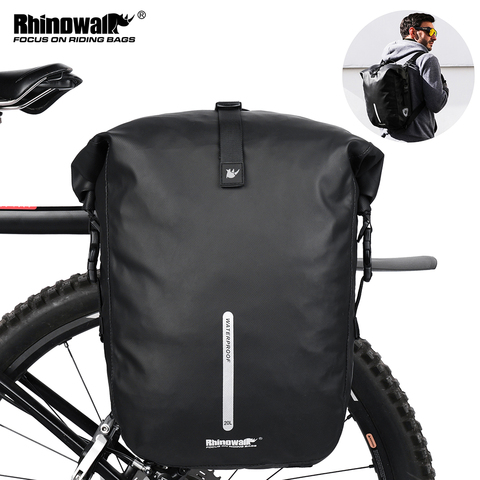 Rhinowalk-bolsa y alforja para bicicleta, bolsa de bicicleta resistente al agua, multifuncional, trasera de 20L, azul y negro, bolsa de viaje para ciclismo, 2022 ► Foto 1/6