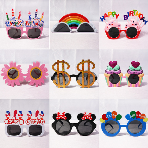 Gafas de feliz cumpleaños para niños, accesorios de plástico para fotomatón, artículos para fiestas festejos, 1 Uds. ► Foto 1/6