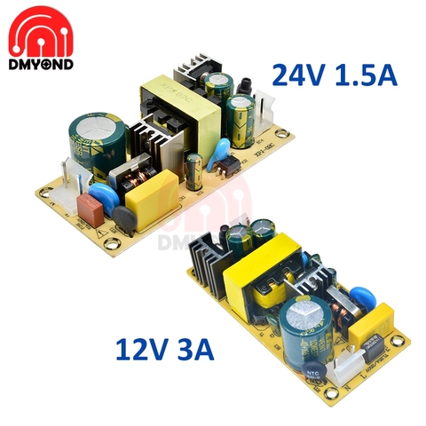 Módulo de alimentación de AC-DC, 24V, 1,5a, 12V, 3A, 36W, Módulo del interruptor de la fuente de alimentación, circuito desnudo, 220V a 12V, 24V, placa para reemplazar/reparar ► Foto 1/6