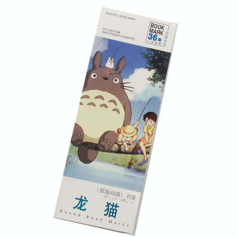 36 unids/set Anime Hayao Miyazaki Totoro marcador papelería marcadores libro titular de la tarjeta de mensaje de papelería regalo ► Foto 1/1