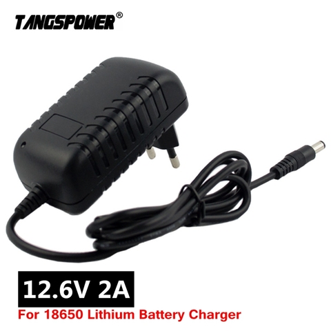 Cargador de batería de litio de 12,6 V, 2A, 18650, para cargador de batería de iones de litio de 12V 18650, taladro eléctrico portátil, enchufe de cargador de CC de 5,5mm x 2,1mm ► Foto 1/6