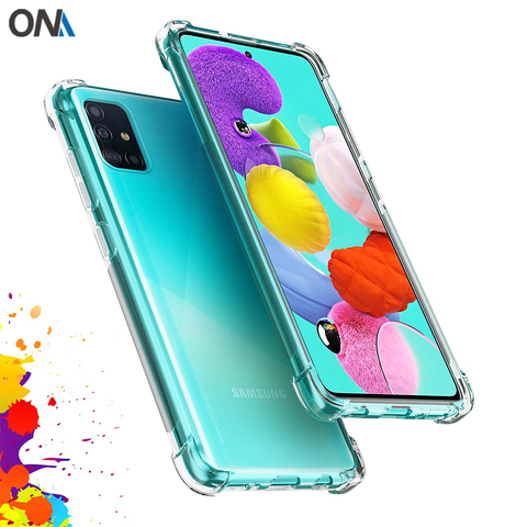 Funda de silicona a prueba de golpes para Samsung Galaxy, funda trasera a prueba de golpes para Samsung Galaxy A72 A71 A51 A42 A41 A31 A21s A11 M51 M31 M31s M21s M21 M12 M1 5G UW ► Foto 1/6