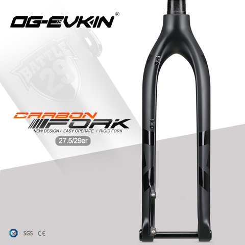 Horquilla de carbono rígida OG-EVKIN FK006 29er para bicicleta de montaña, 27,5 horquilla delantera rígida de carbono, a través del eje de 15x100mm, 27,5er ► Foto 1/6