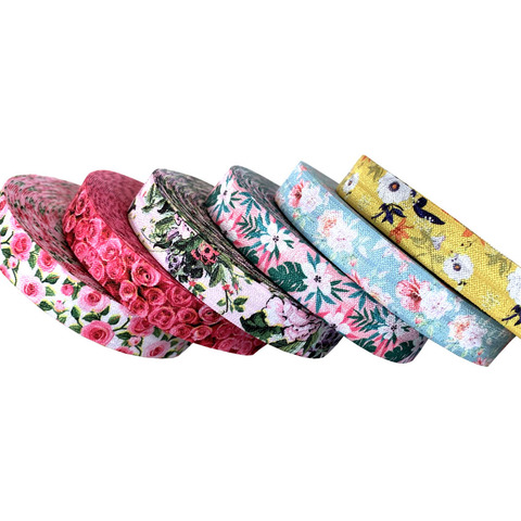 5 yardas 16mm lindo flores hoja elástico bandas diadema para niñas lazos para el cabello accesorios para el cabello de suministro para manualidades ► Foto 1/6