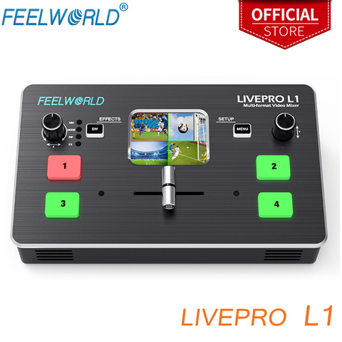 FEELWORLD-Mezclador de vídeo multiformato LIVEPRO L1, conmutador con 4 entradas HDMI, producción de varias cámaras, USB 3,0, fpr, transmisión en vivo, Youtube ► Foto 1/6