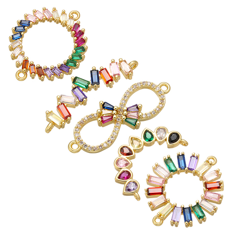 ZHUKOU-conector de cristal de arco iris para collar de mujer, pendientes, pulsera, conector DIY, accesorios de joyería modelo: VS425 ► Foto 1/6