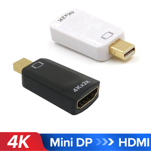 Mini DisplayPort a HDMI DP a HDMI 4K Adapter (Thunderbolt Compatible) para MacBook Pro aire Mac Mini Microsoft Surface Pro de 3/4 ► Foto 1/6