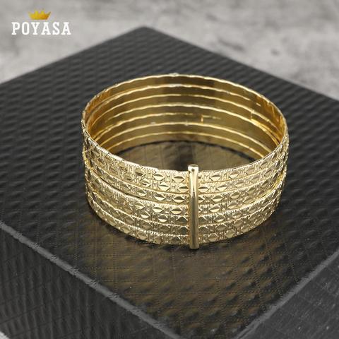 Pulsera de oro de Dubai marroquí boda pulsera de oro encanto ► Foto 1/5