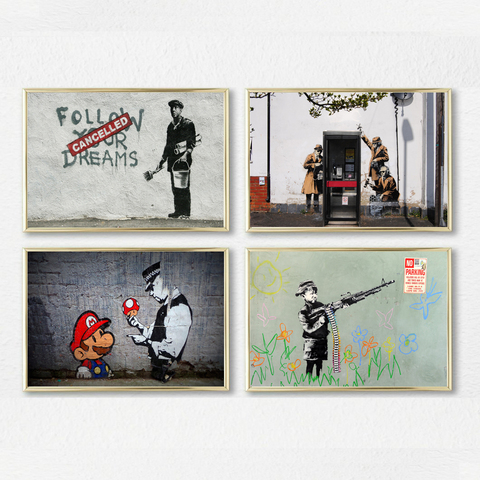 Banksy-pintura en lienzo de grafiti para decoración del hogar, carteles e impresiones de vida de amor, Cuadros Pop modernos, imagen artística de pared para sala de estar ► Foto 1/6