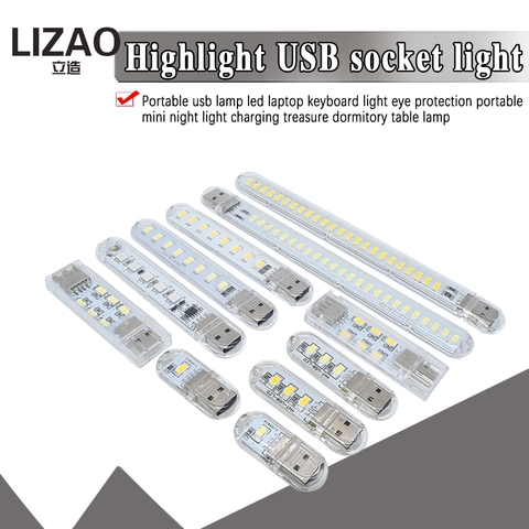 Luces LED USB para libros 2-24LEDS SMD 5630 5730, bombilla LED de 5V, entrada de energía blanca 5000-6500K, blanco cálido 3000-3500K, luz de noche USB ► Foto 1/6