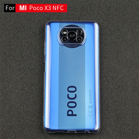 Cubierta de teléfono de tpu suave para xiaomi poco x3, funda trasera transparente ultrafina, nfc, versión global, disponible ► Foto 1/6